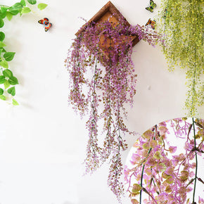 02 Simulated Greenery Vintage Wooden Plant Hanging Living Room Dining Room Wall Decoration