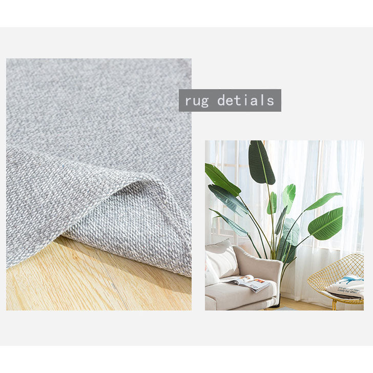 Green cotton and Linen Simple Modern Carpets Living Room Bedroom Solid Color Rugs
