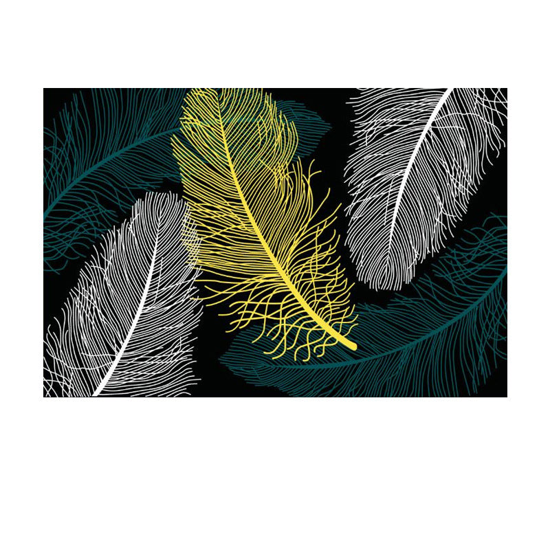 Fashion Simple Modern Feather Patterned Rug Bedroom Living Room Sofa Rugs Floor Mat