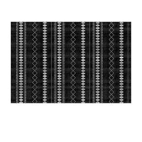 Fashion Black Modern Morracan Patterned Rug Bedroom Living Room Sofa Rugs Floor Mat