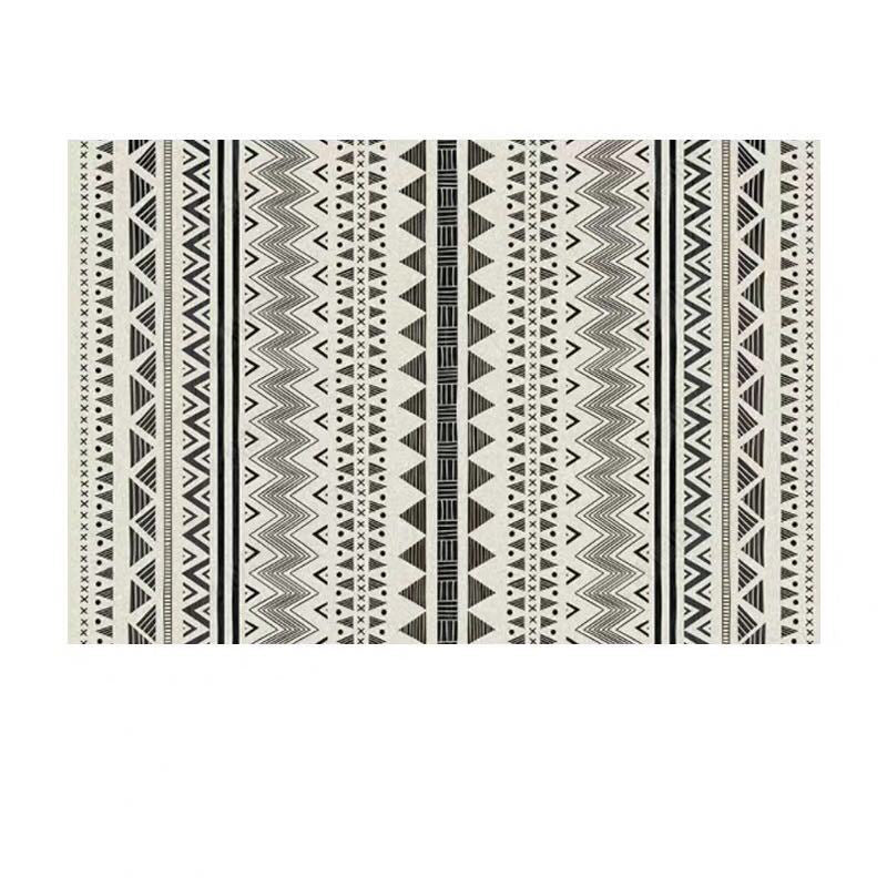 Simple Black and White Modern Morracan Geometric Patterned Rug Bedroom Living Room Sofa Rugs Floor Mat