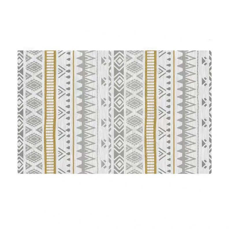 Simple Grey and Yellow Modern Morracan Geometric Patterned Rug Bedroom Living Room Sofa Rugs Floor Mat