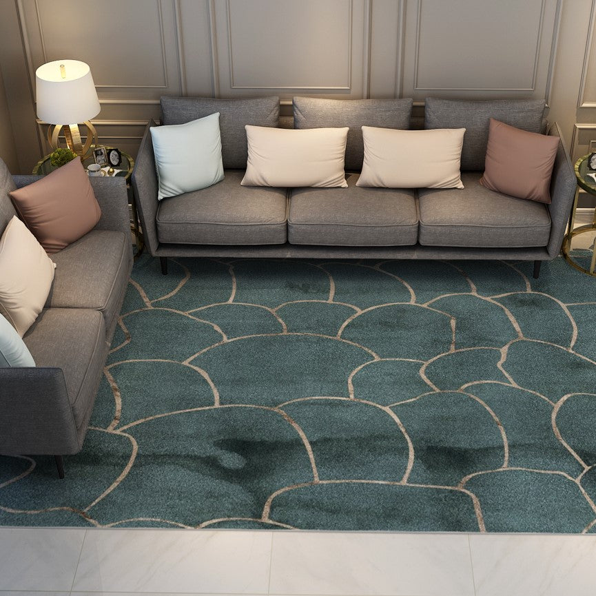 Blue Modern Contemporary Rugs for Living Room Dining Room Bedroom Hall