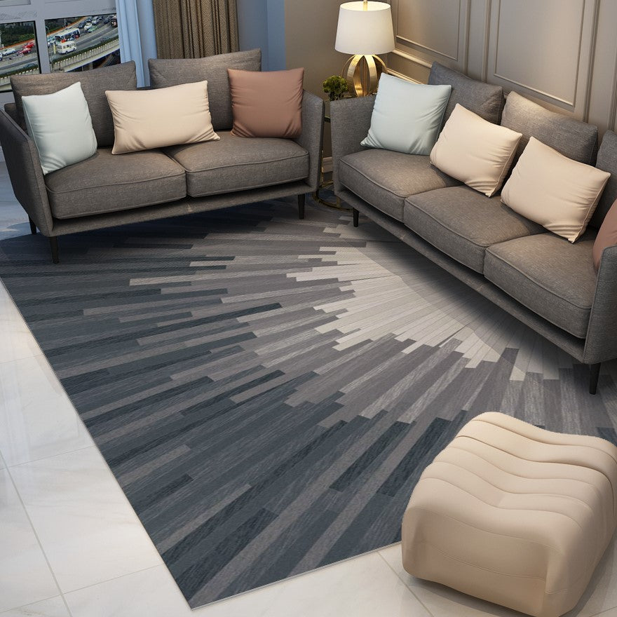 Grey Modern Contemporary Geometric Striped Rugs for Living Room Dining Room Bedroom Hall