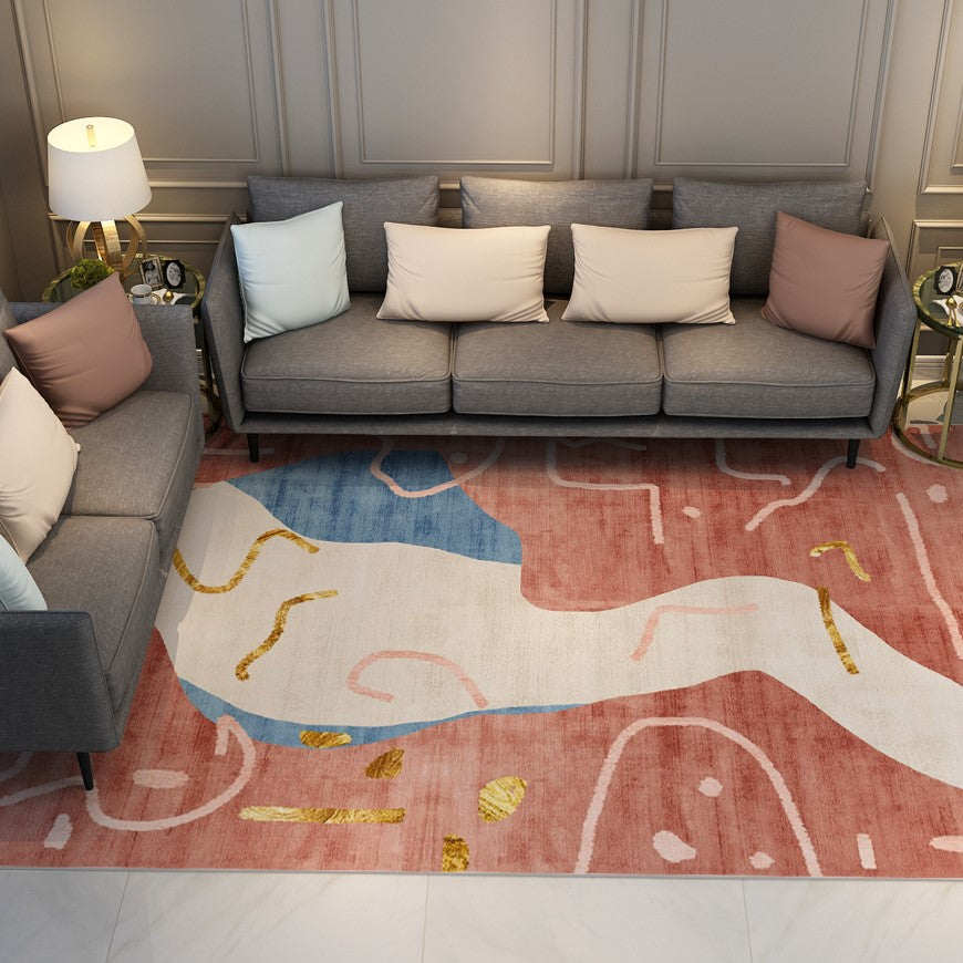 River Patterned Modern Contemporary Simple Geometric Rugs for Living Room Dining Room Bedroom Hall