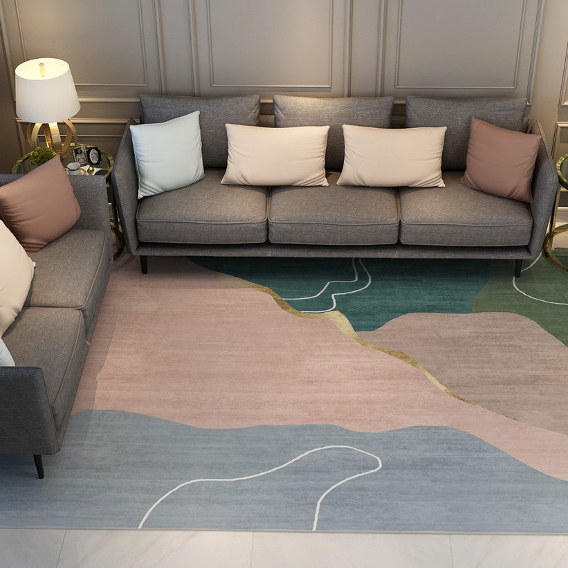 Colourful Contemporary Modern Abstract Rugs for Living Room Dining Room Bedroom Hall