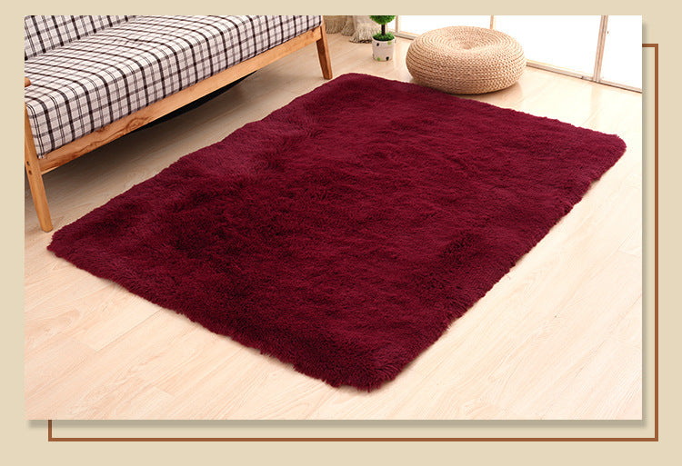 50*120CM 100*160CM 140*200CM Wine Red Colour Modern Plain Shaggy Rugs