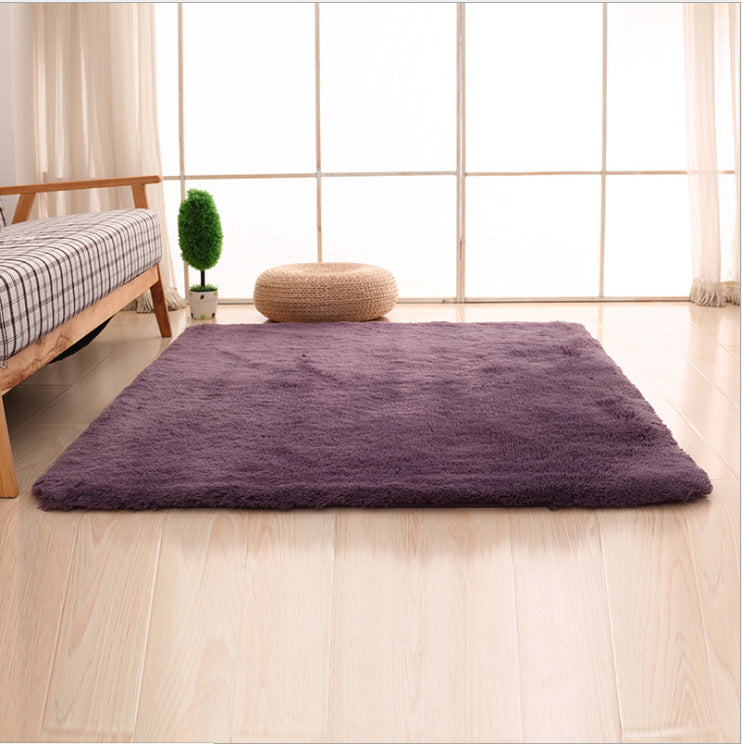 Greyish-Purple Colour Modern Plain Carpet Bedroom Living Room Sofa Rugs Soft Plush Shaggy Rugs