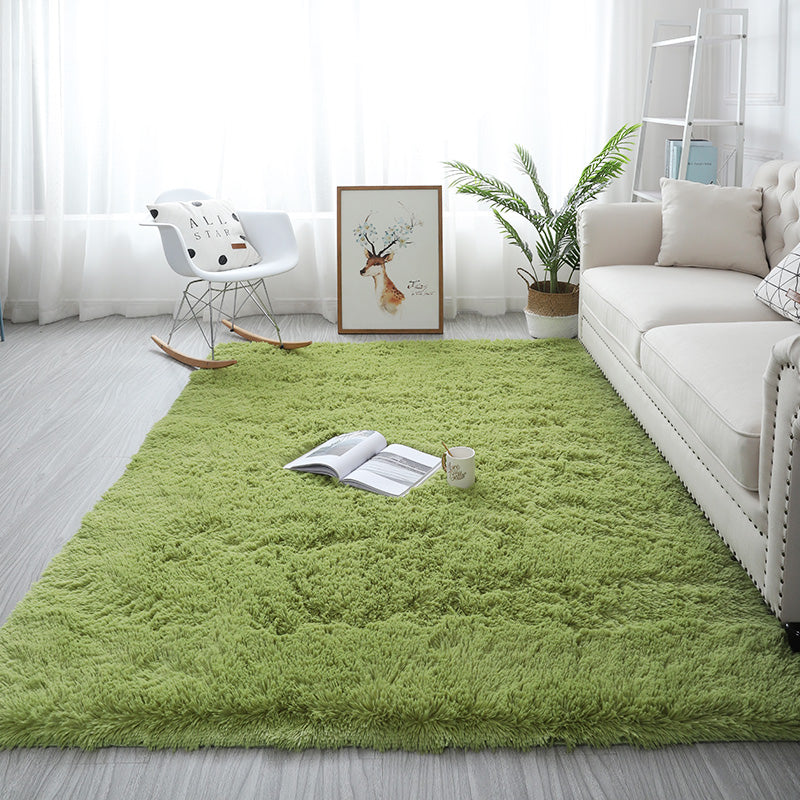 Grass-Green Colour Modern Plain Carpet Bedroom Living Room Sofa Rugs Soft Plush Shaggy Rugs