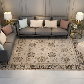 Polyester Floral Yellow Traditional Plush Vintage Rugs for Living Room Bedroom Hall Office