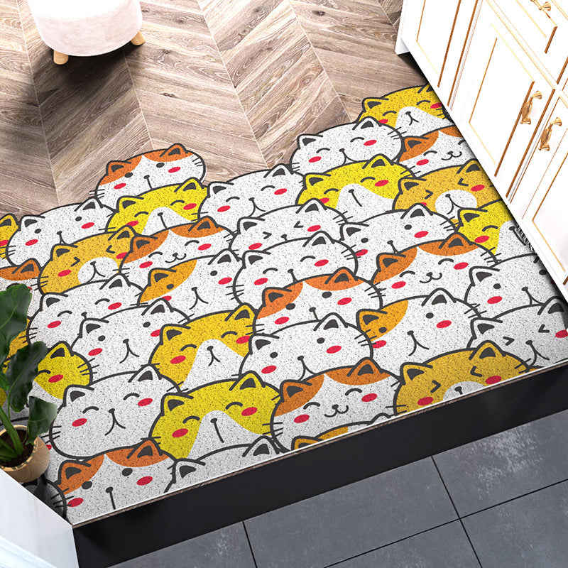 Horizontal Version Cuttable Cartoon Animal Cats Party Wear-resistant Dust-removing Anti-slip DoorMat 06