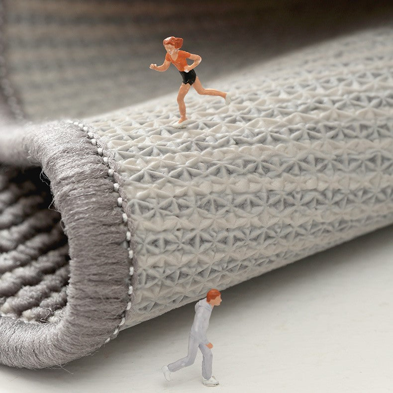 Modern Grey Geometric Polypropylene Wear-resistant Dust-removing Anti-slip Entryway DoorMats