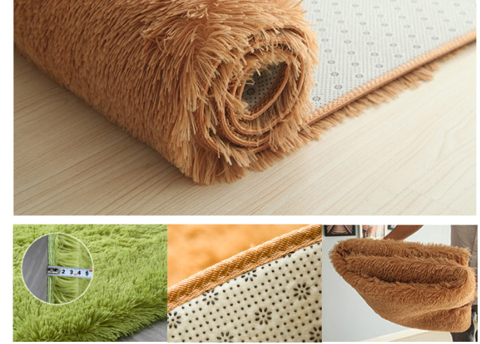 Light Blue Soft Comfortable Geometric Plush Shaggy Rugs Bedroom Living Room Bedside Rug Floor Mat 06