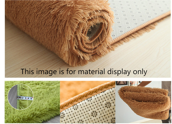 Beige Round Super Soft Plain Shaggy Rugs Living Room Bedroom Kids Room Bedside Floor Rugs