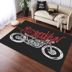 Vintage Harley Kawasaki Ducati Motorcycle Flannel Floor Mats 01