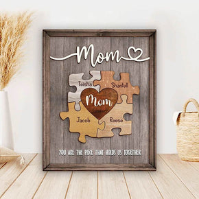Family Bond: Customized Mum's Jigsaw Puzzle Frame