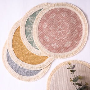 Colorful Bohemian Round Cotton Woven Placemat