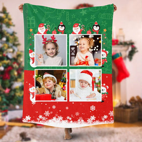 Custom Photo Blankets Personalized Photo Fleece Blanket Painting Style Blanket-For Family 02