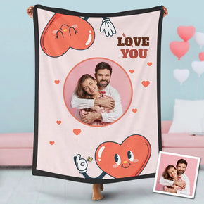 Custom Photo Blankets Personalized Photo Fleece Blanket Painting Style Blanket-For Couple 10