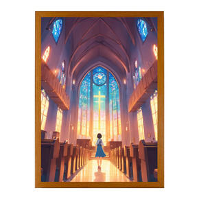 Girl at Church-Creative Miracle Lamp - 4D LED Painting.Perfect Gift for Every occasion