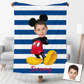 Custom Photo Blankets Personalized Photo Fleece Blanket Painting Style Blanket-Disney 13