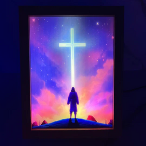 Jesus on the Glorious Hill-Creative Miracle Lamp - 4D LED Painting.Perfect Gift for Every occasion