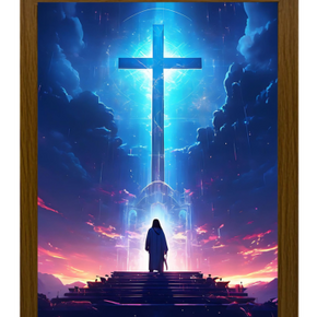 Jesus at the Glorious Cross-Creative Miracle Lamp - 4D LED Painting.Perfect Gift for Every occasion