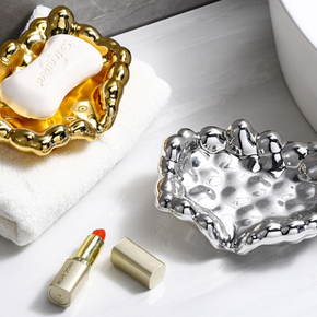 Fashion Gold And Sliver Cloud Shape Self-rowing Multifunctional Soap Dishes Soap Holder
