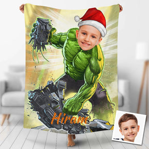 Custom Photo Blankets Personalized Photo Fleece Blanket Painting Style Blanket-The Incredible Hulk14