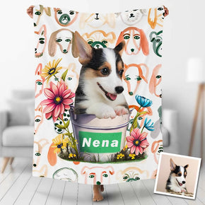 Custom Photo Blankets Personalized Photo Fleece Blanket Painting Style Blanket-For Pet 13
