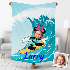 Custom Photo Blankets Personalized Photo Fleece Blanket Painting Style Blanket-Disney 08