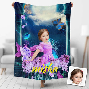Custom Photo Blankets Personalized Photo Fleece Blanket Painting Style Blanket-Princess28