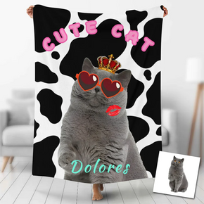 Custom Photo Blankets Personalized Photo Fleece Blanket Painting Style Blanket-For Pet 23
