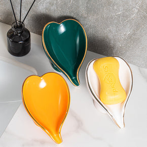 Creative Multicolor Ceramics Heart Self Draining Soap Dish Soap Holder