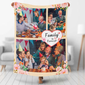 Custom Photo Blankets Personalized Photo Fleece Blanket Painting Style Blanket-For Family 06