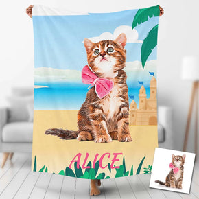Custom Photo Blankets Personalized Photo Fleece Blanket Painting Style Blanket-For Pet 28