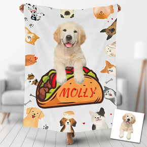 Custom Photo Blankets Personalized Photo Fleece Blanket Painting Style Blanket-For Pet 16