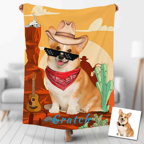 Custom Photo Blankets Personalized Photo Fleece Blanket Painting Style Blanket-For Pet 24