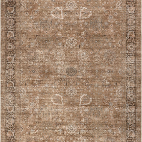 Bayberry Vintage Washable Area Rug – Blue Persian-Style Spill-Proof Carpet for Living Room or Dining Room