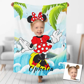 Custom Photo Blankets Personalized Photo Fleece Blanket Painting Style Blanket-Disney 18