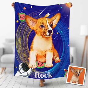 Custom Photo Blankets Personalized Photo Fleece Blanket Painting Style Blanket-For Pet 08