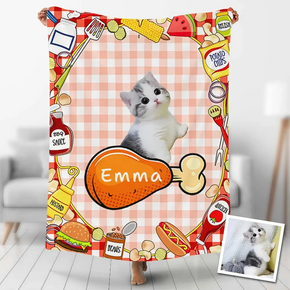 Custom Photo Blankets Personalized Photo Fleece Blanket Painting Style Blanket-For Pet 30