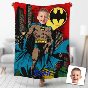 Custom Photo Blankets Personalized Photo Fleece Blanket Painting Style Blanket-Batman 04
