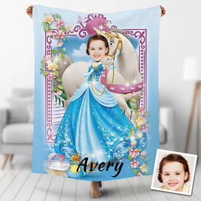 Custom Photo Blankets Personalized Photo Fleece Blanket Painting Style Blanket-Princess10
