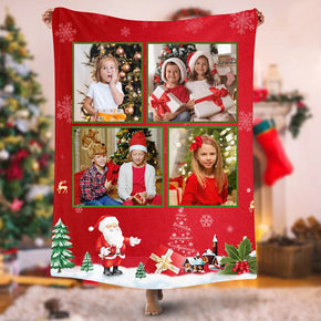 Custom Photo Blankets Personalized Photo Fleece Blanket Painting Style Blanket-For Family 07