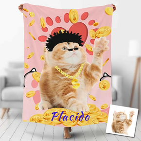 Custom Photo Blankets Personalized Photo Fleece Blanket Painting Style Blanket-For Pet 03