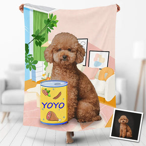 Custom Photo Blankets Personalized Photo Fleece Blanket Painting Style Blanket-For Pet 33