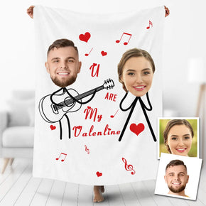 Custom Photo Blankets Personalized Photo Fleece Blanket Painting Style Blanket-For Couple 13