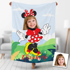 Custom Photo Blankets Personalized Photo Fleece Blanket Painting Style Blanket-Disney 02
