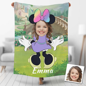 Custom Photo Blankets Personalized Photo Fleece Blanket Painting Style Blanket-Disney 03